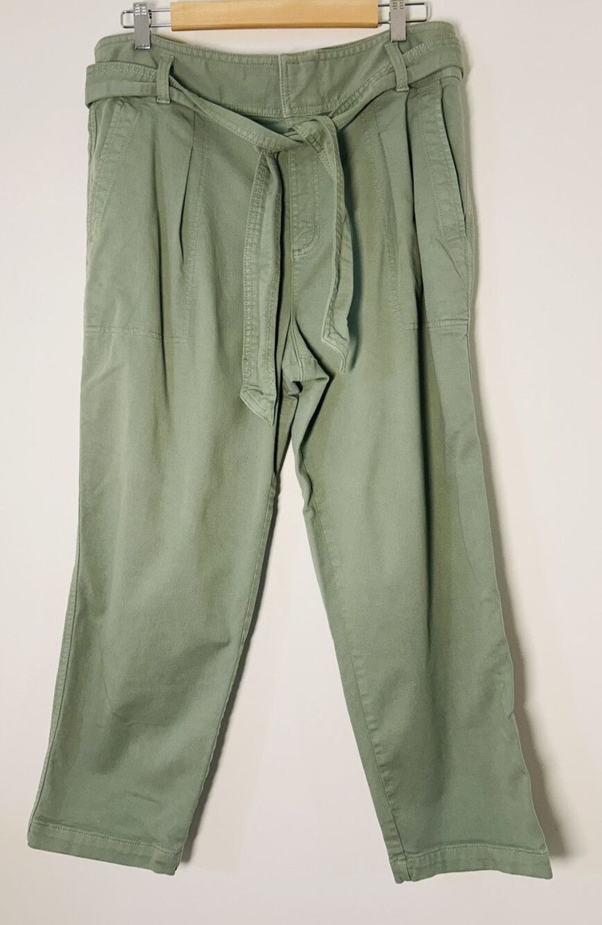 Ann Taylor Loft Women's size 12 Sage Green Belted Trouser Pants